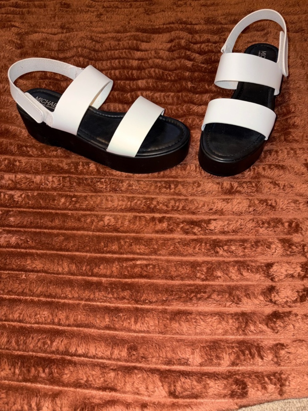 Michael Shannon White and Black Platform Sandals
